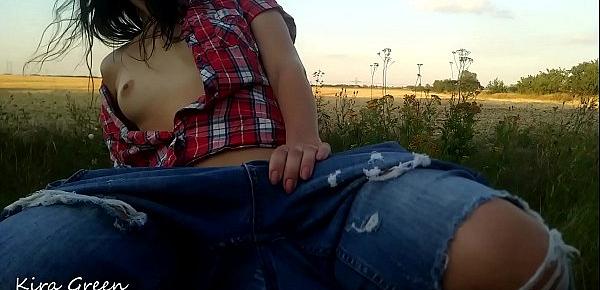  HOW TO SPEND AN EVENING IN NATURE WITH BENEFIT - POV OUTDOOR BLOWJOB AND SEX